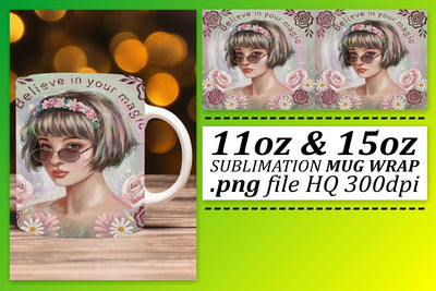 Customizable mug wraps, express your unique flair! , Woman Sublimation afrosvg 