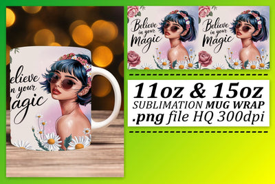 Customizable mug wraps, unleash your creativity! , Woman Sublimation afrosvg 