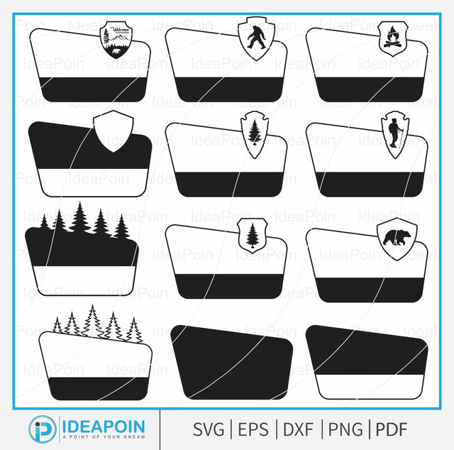 Customizable National Park Sign svg, National Park Clipart, National Park Sign Vector, National Parks Sign Outlines, Customizable Templates SVG Dinvect 