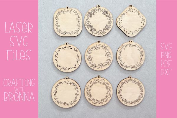 Customizable Ornaments Laser SVG File SVG Crafting With Brenna 