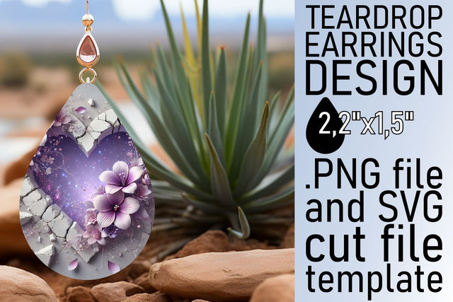 Customizable PNG design, great for earring projects! , 3D Heart Sublimation afrosvg 