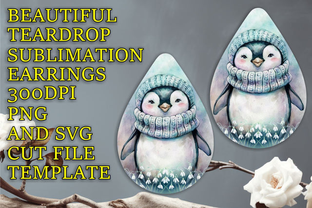 customizable PNG file, Gorgeous teardrop earrings design, Animals Sublimation HoodArtCraft 
