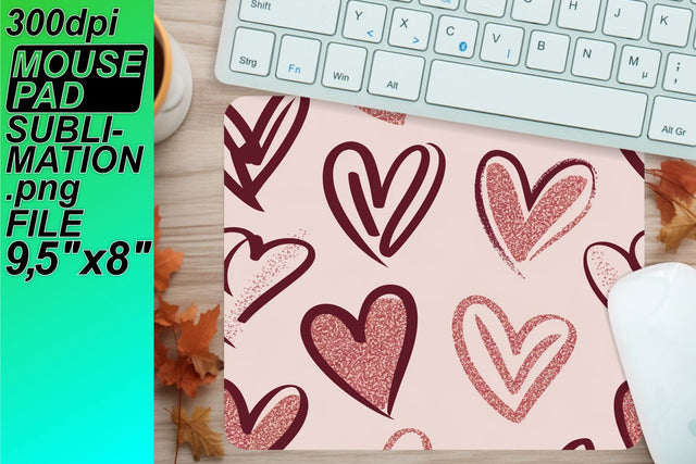 Customizable PNG for mouse pads, unleash creativity! , Heart Sublimation HoodArtCraft 