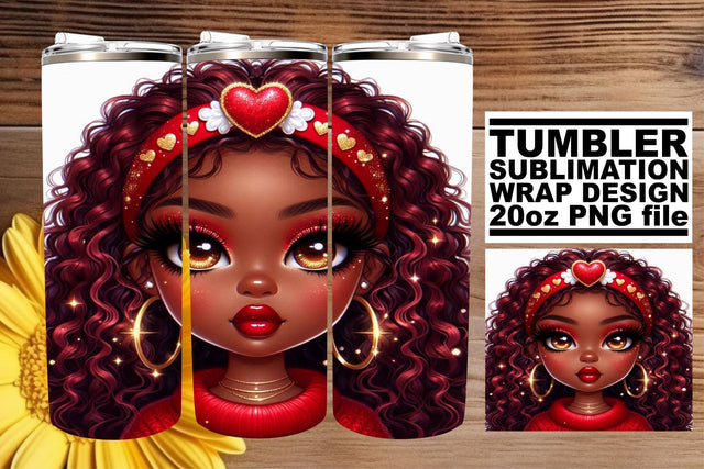 Customizable tumbler wrap, ideal for personalized gifts! , Love Girl Sublimation afrosvg 