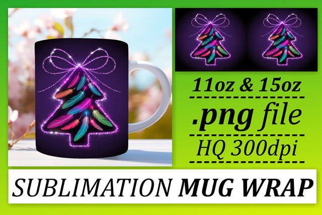 Customizable wrap templates, great for DIY gifts! , Neon Xmas Sublimation afrosvg 