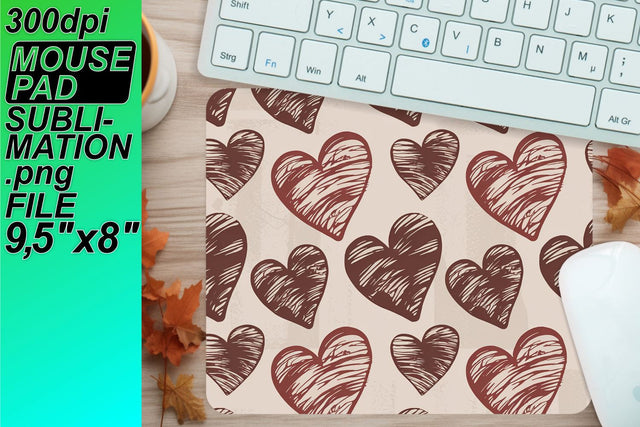 Customize your mouse pad with vibrant sublimation designs! , Heart Sublimation HoodArtCraft 