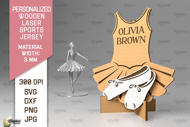 Customized Engraved Wood Ballet Player Sports Jersey Sign SVG Evgenyia Guschina 