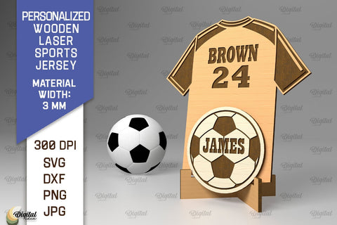 Customized Engraved Wood Player Sports Jersey Signs Bundle SVG Evgenyia Guschina 