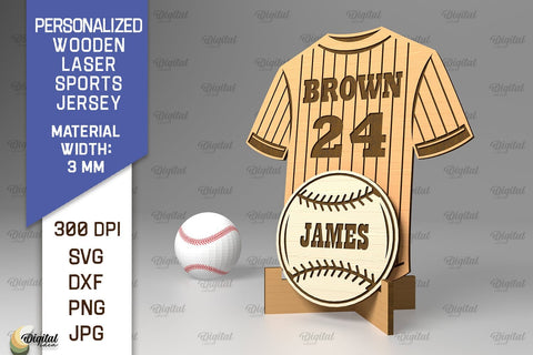 Customized Engraved Wood Player Sports Jersey Signs Bundle SVG Evgenyia Guschina 