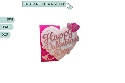 Cut out Card SVG-Happy Valentine’s Day Heart Card SVG Sharia Morton Designs 