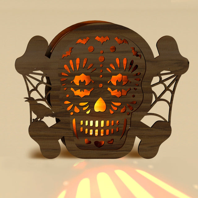 Cut Skull Lantern & Night Light SVG - Halloween and Day of the Dead Decor SVG LaserCutano 