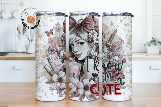 Cute 20 Oz Skinny Tumbler Wrap Design, Sassy Wrap Design, 20oz Tumbler Sublimation Design, Cute Coffee digital wrap Sublimation Rabbitmakies 