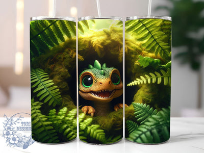 Cute 3D Dinosaur Tumbler, Baby Dinosaur Png, Cute Dino Sublimation, 20oz Skinny Tumbler, Kids Tumbler Wrap, Dinosaur Tumbler Wrap, Sublimation Design Sublimation ToriDesigns 