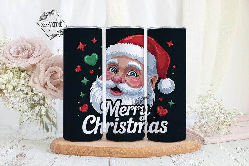 Cute 3D Santa 20oz Tumbler Wrap Sublimation sassyprint 