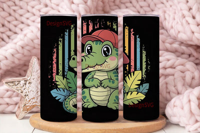 Cute Alligator 20oz Tumbler Wrap Sublimation DesignSVG 