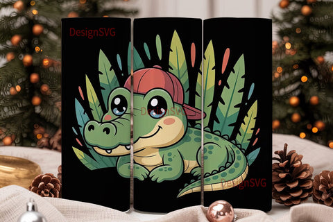 Cute Alligator 20oz Tumbler Wrap Sublimation DesignSVG 