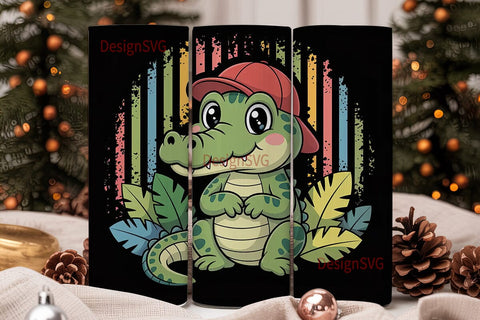 Cute Alligator 20oz Tumbler Wrap Sublimation DesignSVG 