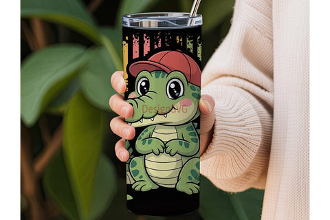Cute Alligator 20oz Tumbler Wrap Sublimation DesignSVG 