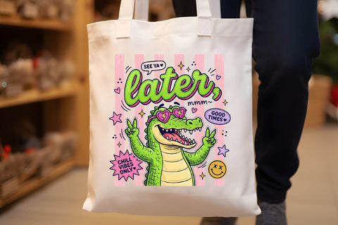 Cute Alligator Chill Vibes PNG Sublimation designartist 