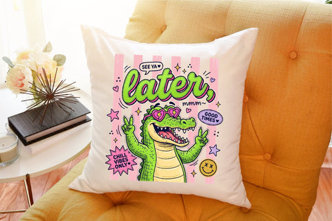 Cute Alligator Chill Vibes PNG Sublimation designartist 