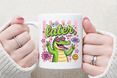 Cute Alligator Chill Vibes PNG Sublimation designartist 