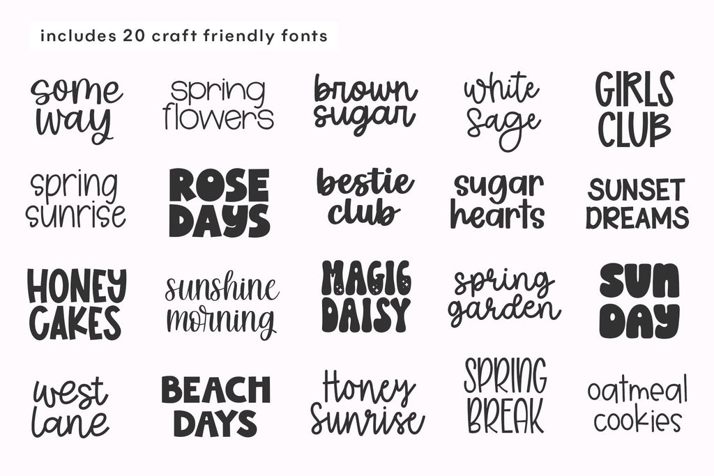 Cute and Crafty Font Bundle - 20 Fonts For Crafters - So Fontsy