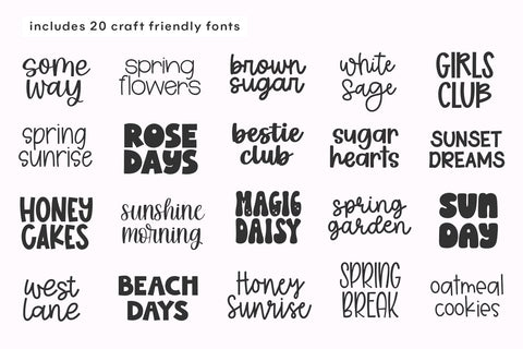 Cute and Crafty Font Bundle - 20 Fonts For Crafters Font KA Designs 