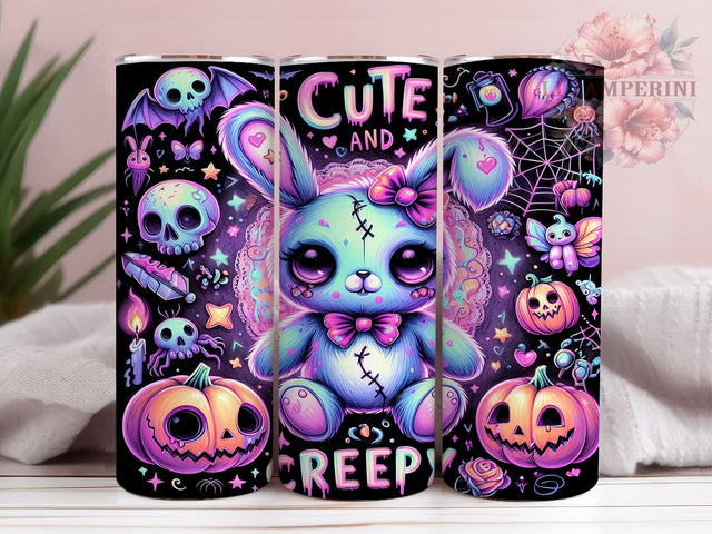Cute And Creepy 20oz Tumbler Wrap PNG, Pastel Goth Tumbler PNG Sublimation Design, Straight & Tapered Tumbler Wrap, Instant Digital Download Sublimation Li Zamperini 