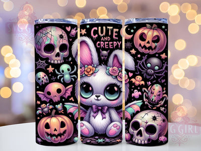 Cute And Creepy 20oz Tumbler Wrap Sublimation Design, Straight Tapered Tumbler Wrap, Pastel Goth Tumbler Png, Instant Digital Download Sublimation SvggirlplusArt 
