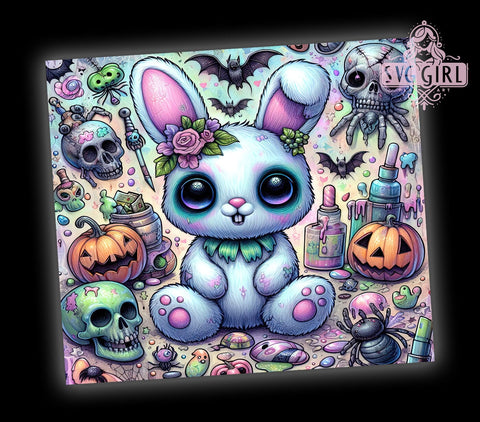Cute And Creepy 20oz Tumbler Wrap Sublimation Design, Straight Tapered Tumbler Wrap, Pastel Goth Tumbler Png, Instant Digital Download Sublimation SvggirlplusArt 