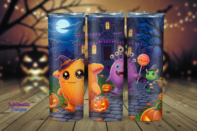 Cute and Creepy Monsters Tumbler Wrap | Halloween Tumbler Wrap for Sublimation Sublimation Sublimatiz Designs 