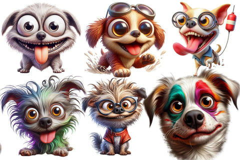 Cute and Funny Dog Breeds Clipart Bundle Sublimation designartist 