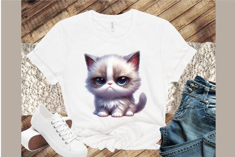 Cute and Funny Grumpy Cat Clipart Bundle Sublimation designartist 