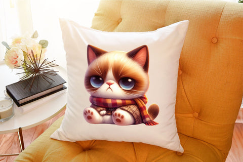Cute and Funny Grumpy Cat Clipart Bundle Sublimation designartist 