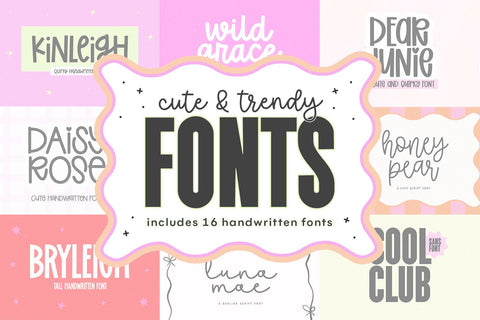 Cute and Trendy Font Bundle Font KA Designs 