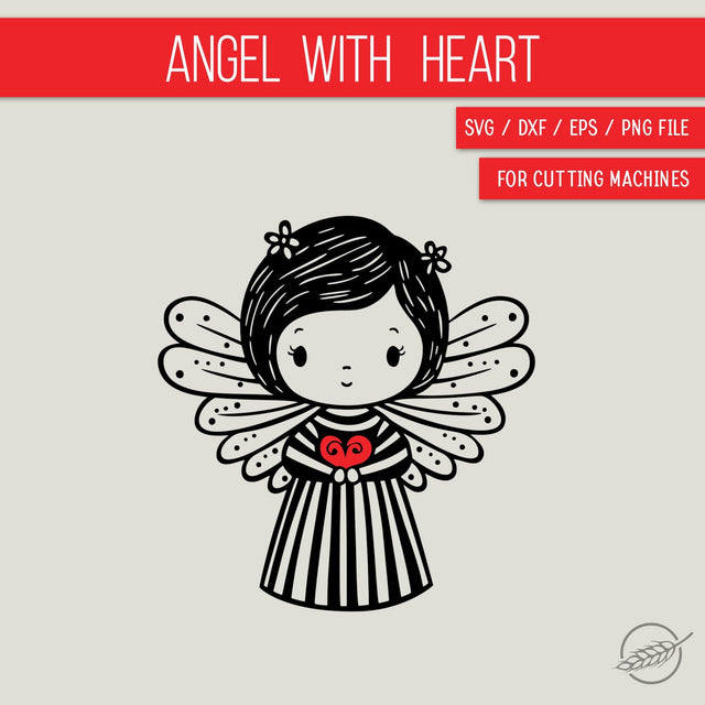 Cute Angel 5 SVG file SVG Boertiek 