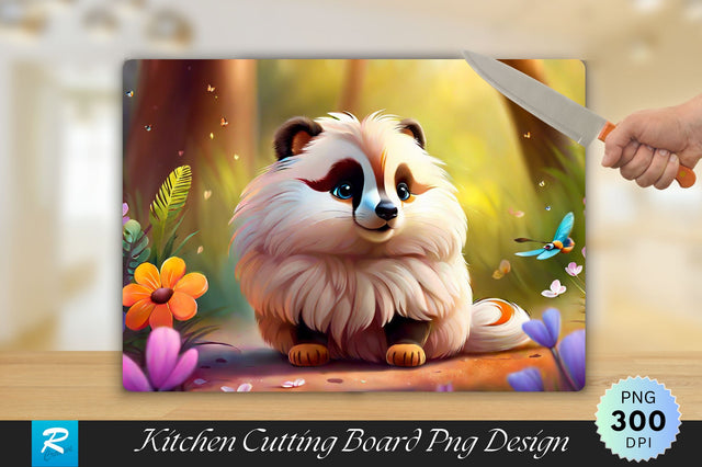 Cute Animal Background Cutting Board Sublimation Regulrcrative 