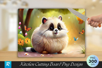 Cute Animal Background Cutting Board Sublimation Regulrcrative 