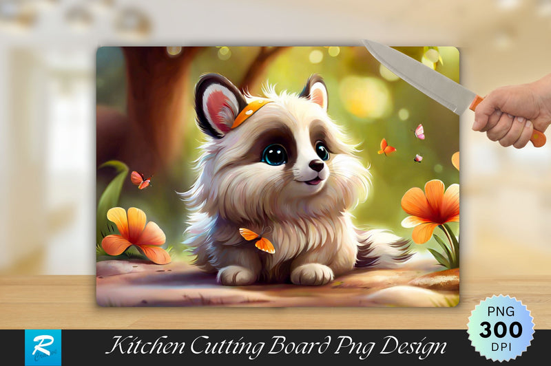 Cute Animal Background Cutting Board Sublimation Regulrcrative 