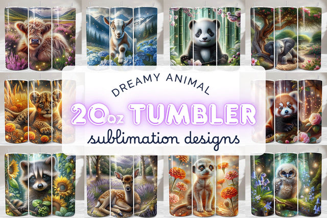 Cute Animal Tumbler Wrap Sublimation Bundle Sublimation BijouBay 