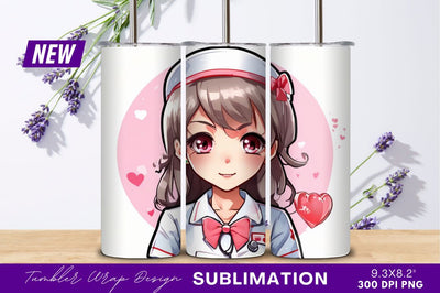 Cute Anime Nurse Girl Digital Illustration Sublimation Regulrcrative 