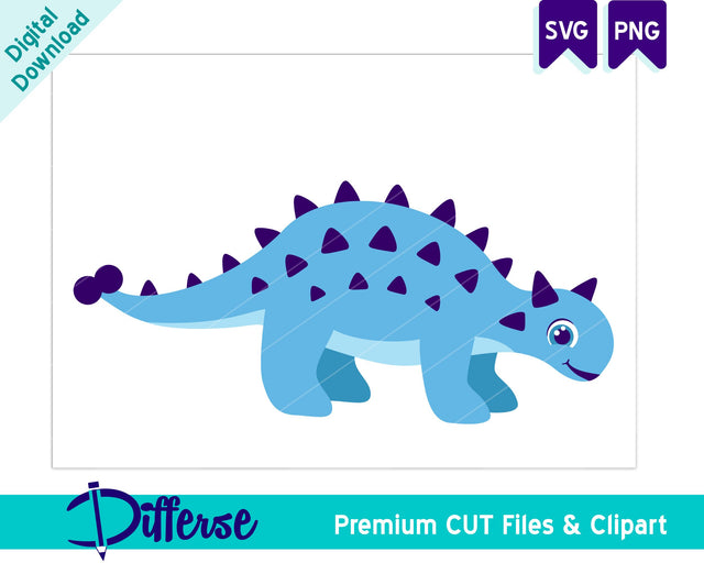 Cute Ankylosaurus SVG | Dinosaur SVG SVG Differse 