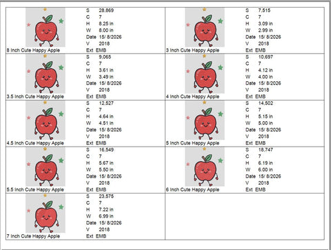 Cute Apple Character Machine Embroidery Design – Back to School Apple Embroidery File Embroidery/Applique DESIGNS PatternFeed8 