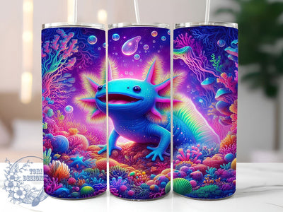 Cute Aquatic Axolotl Tumbler, Cute Animal Tumbler, Axolotl 20oz Wrap, Sublimation Design, Aquatic Pet Gift, Adorable Axolotl Wrap, Whimsical Animal Tumbler Sublimation ToriDesigns 