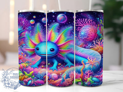 Cute Aquatic Axolotl Tumbler, Cute Animal Tumbler, Axolotl 20oz Wrap, Sublimation Design, Aquatic Pet Gift, Adorable Axolotl Wrap, Whimsical Animal Tumbler Sublimation ToriDesigns 