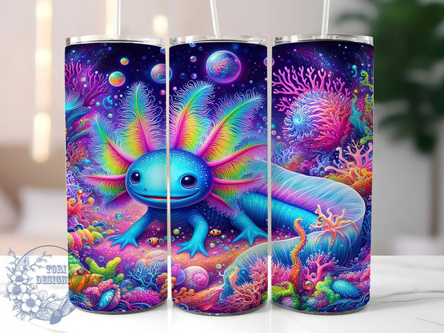 Cute Aquatic Axolotl Tumbler, Cute Animal Tumbler, Axolotl 20oz Wrap, Sublimation Design, Aquatic Pet Gift, Adorable Axolotl Wrap, Whimsical Animal Tumbler Sublimation ToriDesigns 