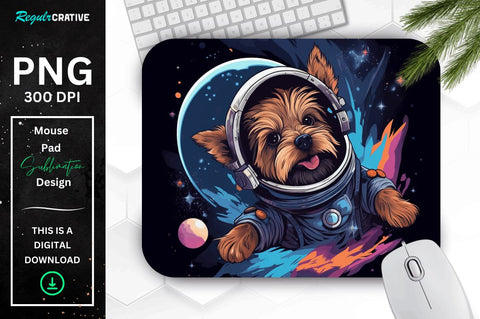 Cute Astronaunt Dog Mouse Pad Bundle Sublimation Regulrcrative 