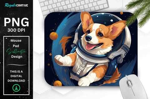 Cute Astronaunt Dog Mouse Pad Bundle Sublimation Regulrcrative 