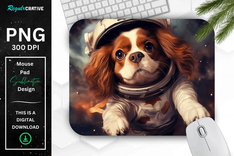 Cute Astronaunt Dog Mouse Pad Bundle Sublimation Regulrcrative 