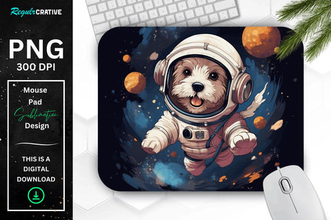 Cute Astronaunt Dog Mouse Pad Bundle Sublimation Regulrcrative 